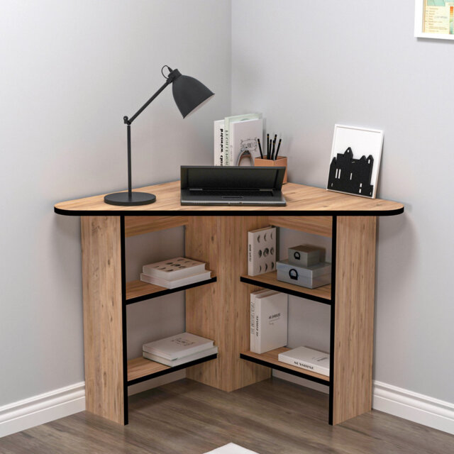 Corner Computer Desk with Shelves
