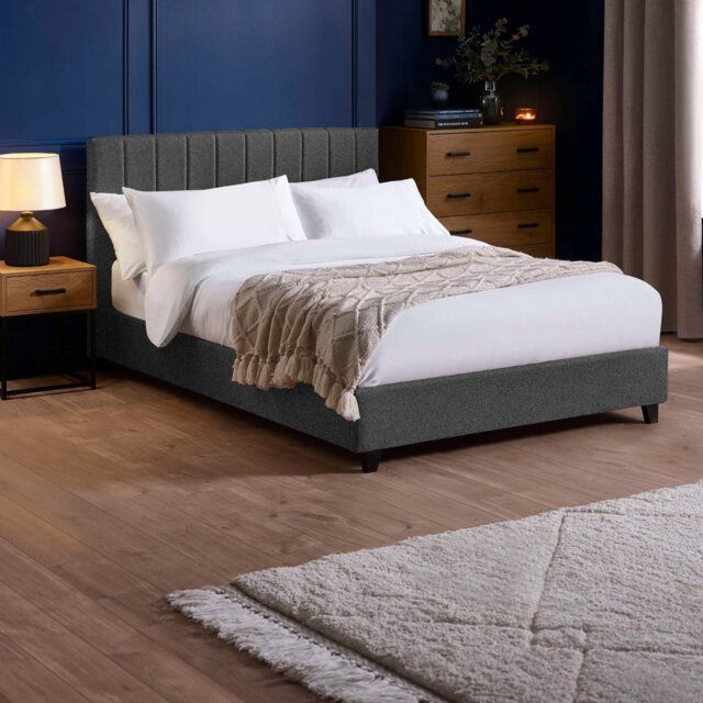 Osias Linen Upholstered Bed Frame