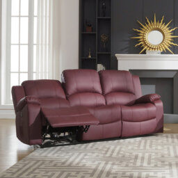 Manervia 3 Seater Faux Leather Reclining Sofa
