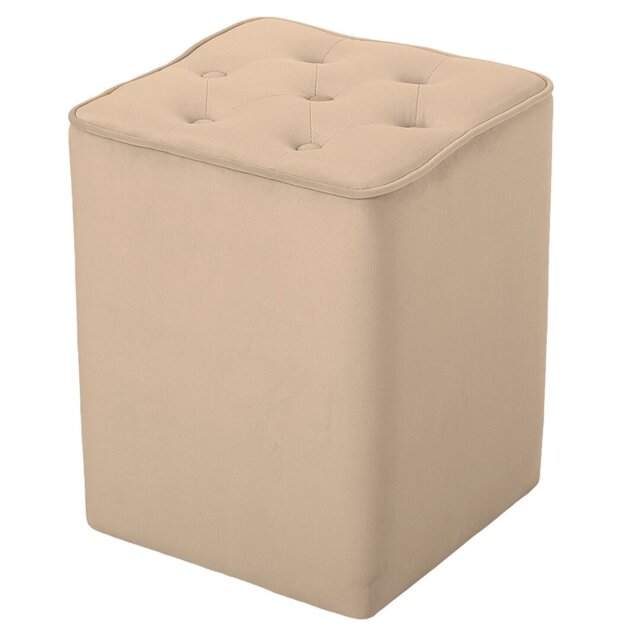 Hepler 40cm Wide Velvet Tufted Square Solid Colour Pouffe Ottoman