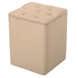 Hepler 40cm Wide Velvet Tufted Square Solid Colour Pouffe Ottoman