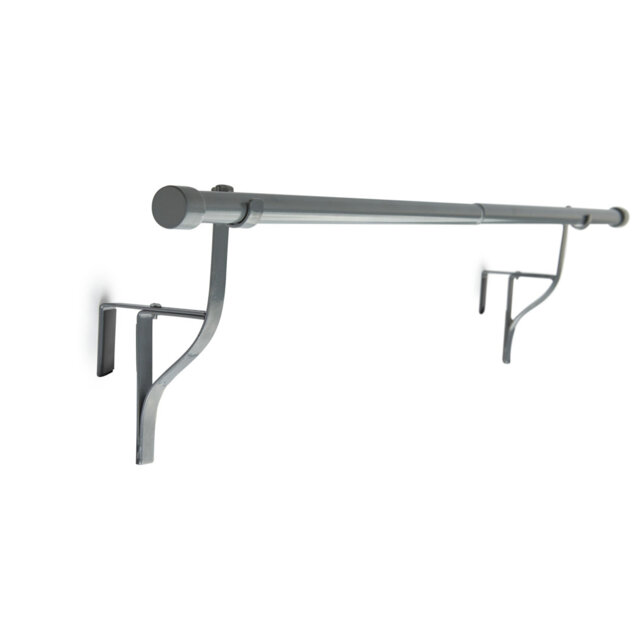 Glenmoral White Stainless Steel Adjustable 70cm to 120cm 2cm Single Curtain Pole