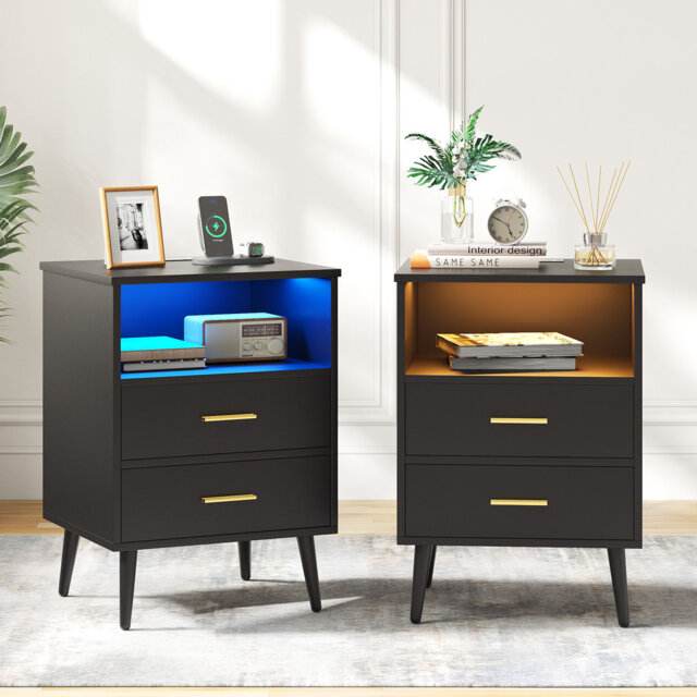 Boersma 45cm W Manufactured Wood Bedside Table
