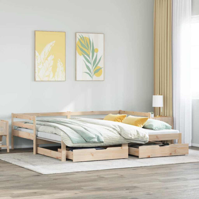 Blasingim Solid Wood Daybed with Trundle