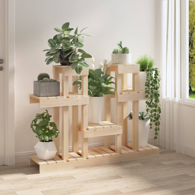 Alvester Solid Wood Pine Plant Stand 4 Tier