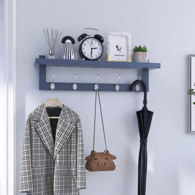 Aydian Solid Wood Wall 5 - Hook Wall Mounted Coat Rack