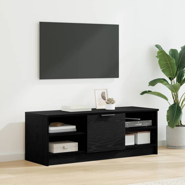 TV Cabinet Black Oak 102 X 35 X 36.5 Cm Engineered Wood