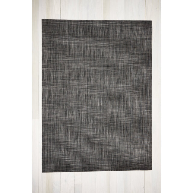 Basketweave Flatweave Black Rug