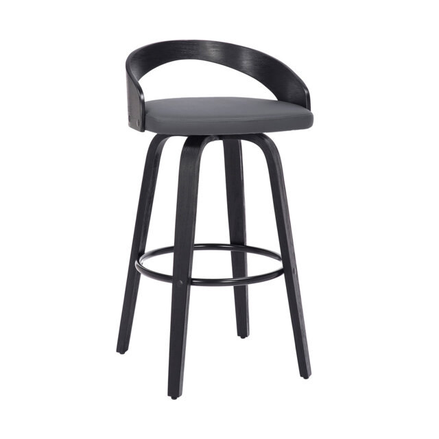 Maxime Swivel Upholstered Counter Stool with Solid Wood Frame