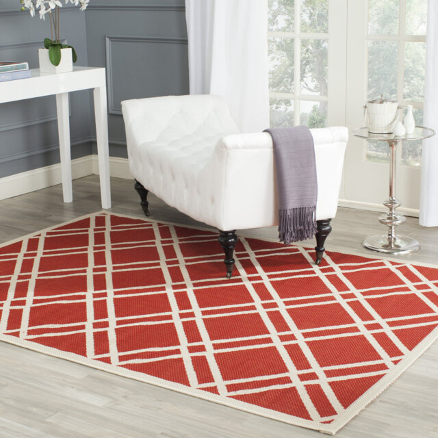 Kessler Geometric Hand Woven Indoor / Outdoor Area Rug