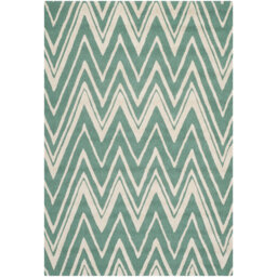 Stephen Hand-Tufted Teal/Ivory Area Rug
