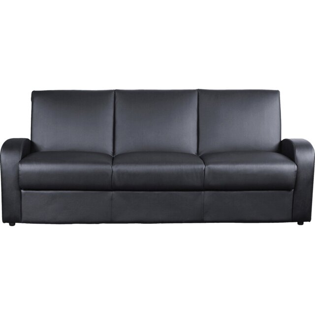 Cauldwell 3 Seater Convertible Faux Leather Sleeper Sofa with Storage