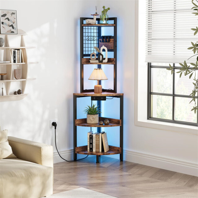Bastos 151.5cm H x 40cm W Metal Corner Bookcase
