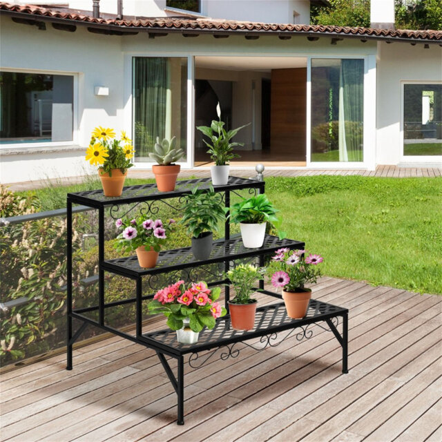 3 Tiers Plant Stand For Garden Patio Balcony