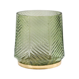 Ivyline Elm Indoor Embossed Candle Holder H20cm Glass Tabletop Lantern
