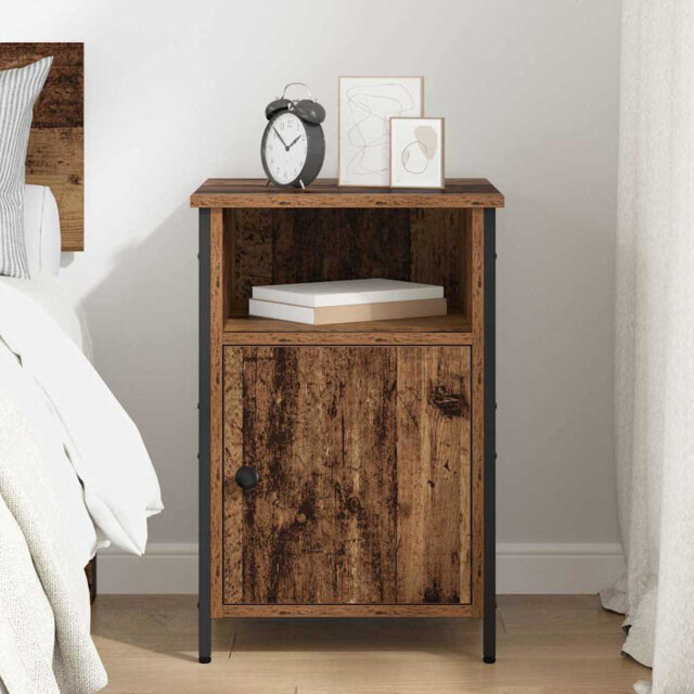 Bedside Cabinet Old Wood 40 X 42 X 60 Cm Engineered Wood