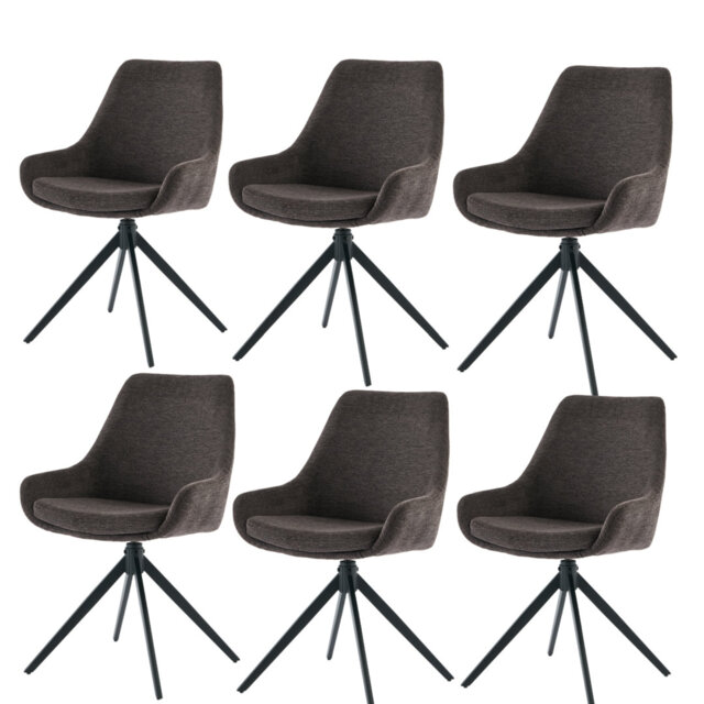 Kitchen chair (set of 6), upholstered dining chair, green, dining chair without armrests, living room chair, swivel, modern ergonomic leisure chair