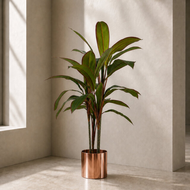 Artificial Realistic Palms Faux Moss Tree in Metal Planter