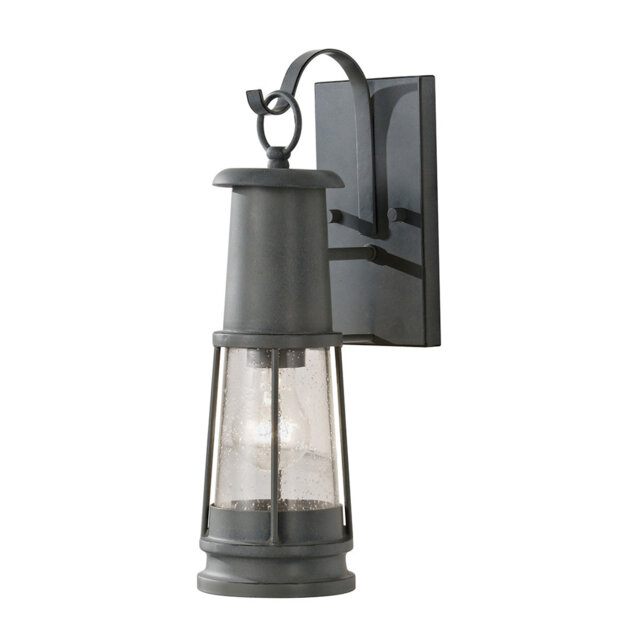 Greendale 16cm H Seeded Glass Outdoor Wall Lantern