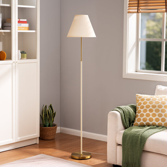158cm Traditional Floor Lamp with Linen Lampshade (Bulb Included)