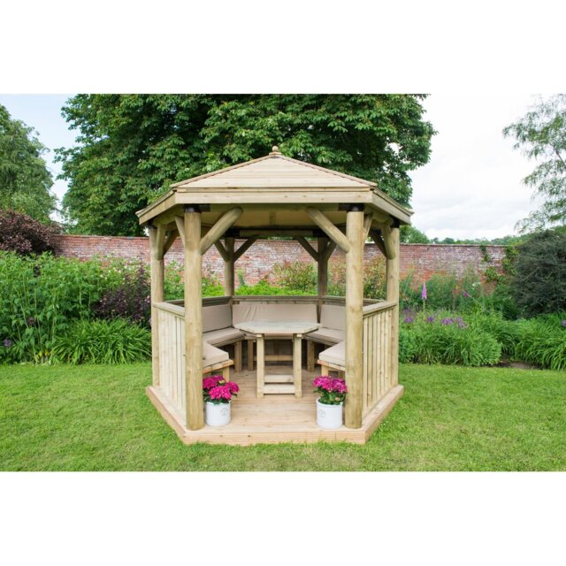 Furnished 3.3m x 2.9m Wooden Gazebo with Timber Roof with Installation Service