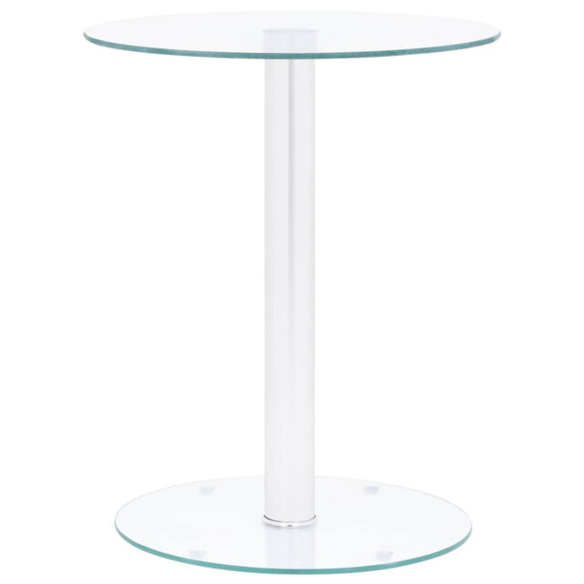 Cave Glass Top Pedestal End Table
