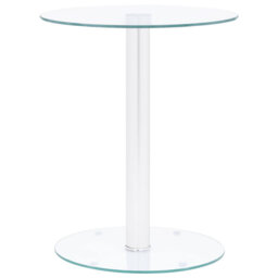 Cave Glass Top Pedestal End Table