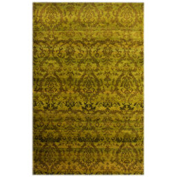 Damask Hand Knotted Wool Gold Rug