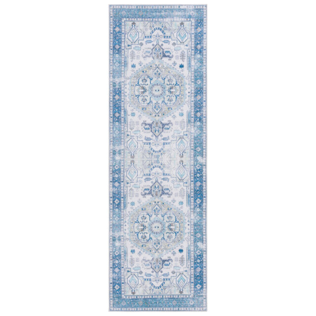 Arizona Maleek Machine Washable Non-Slip Area Rug in Grey/Blue