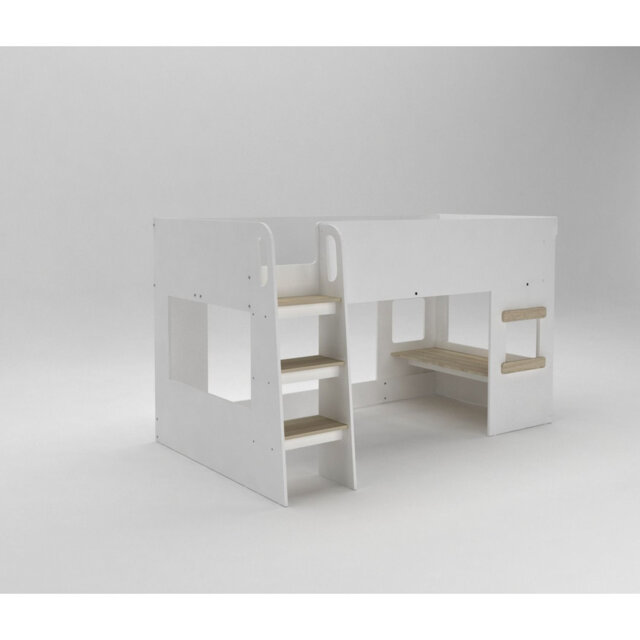 Single (3') Mid Sleepers Bed Frame with Storage Included with Built-in Ladder Included with Desk Included