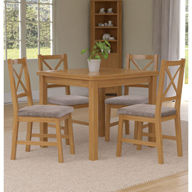 Hatcher 6 - Person Extendable Solid Oak Dining Set