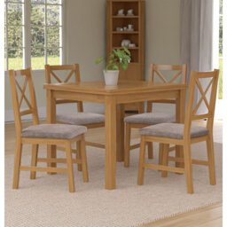 Hatcher 6 - Person Extendable Solid Oak Dining Set