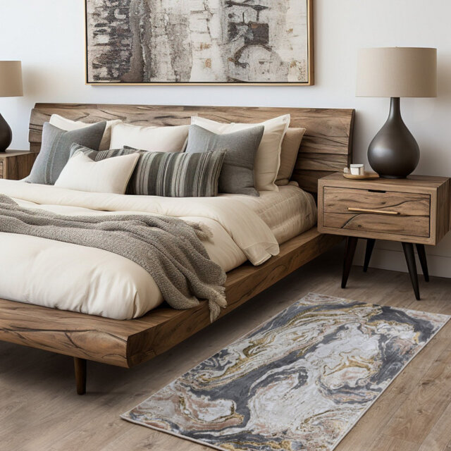 Modern Easy To Clean Abstract Rug For Dining Room Bedroom And Living Room