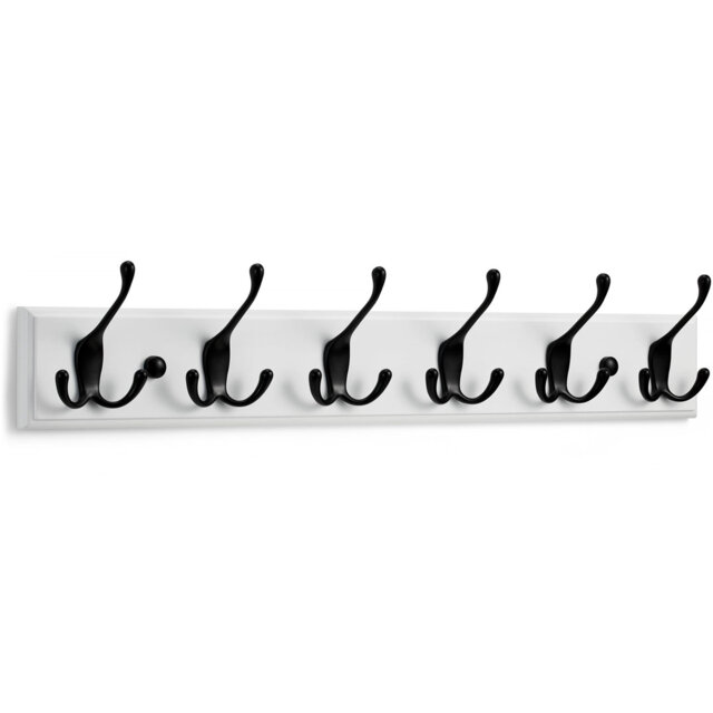 Bamboo / Rattan Wall Mounted Required 6 - Hook Wall Mounted Coat Rack