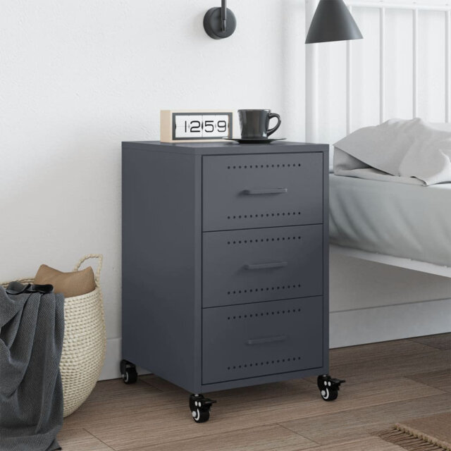 Latitude Run Bedside Cabinet 36X39x59 Cm Steel