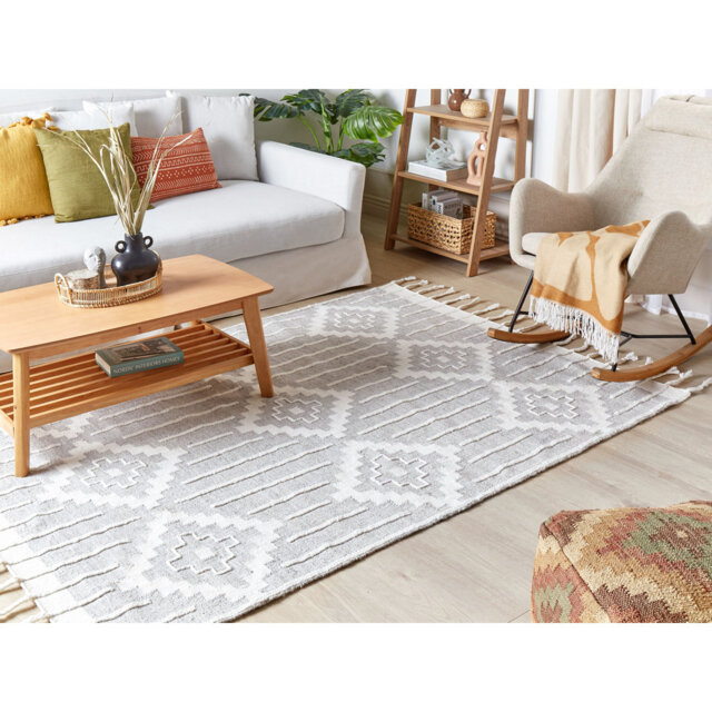 Saksena Geometric Indoor/Outdoor Grey Rug