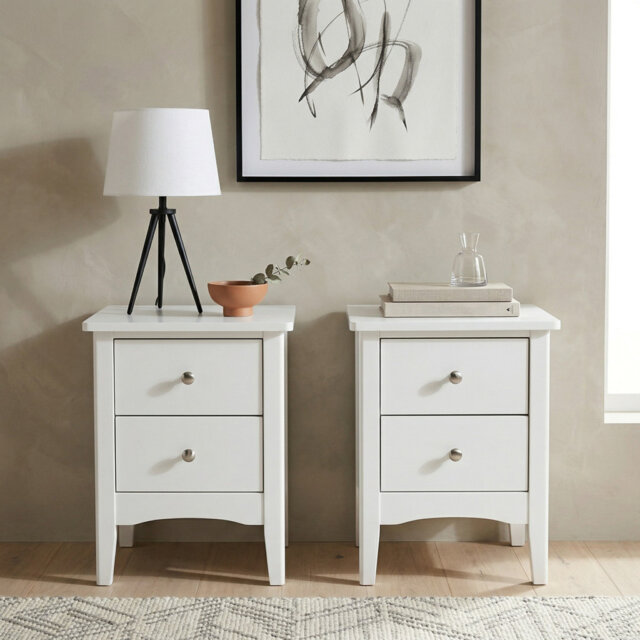 Set of 2 Como Petite 2-Drawer Bedside Cabinets