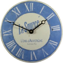 Blue and White La Source Wall Clock - 36cm