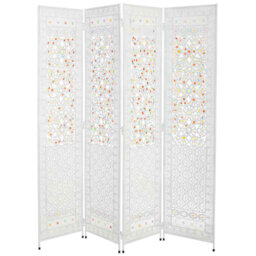 Didama 160cm W x 172cm H 4 - Panel Metal Folding Room Divider