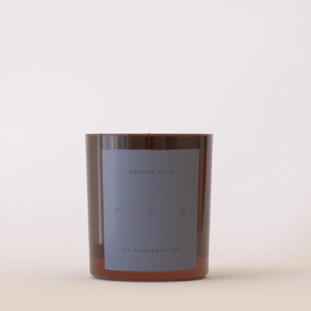 Plant / Floral Tumbler Candle with Glass Holder
