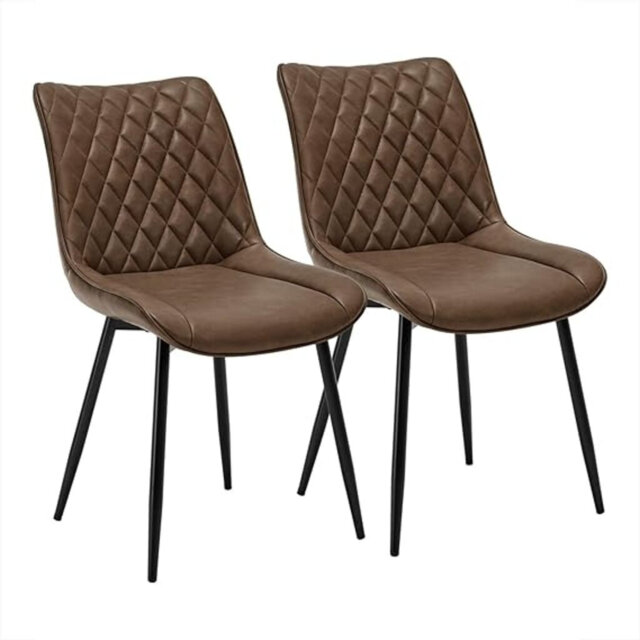 Dining Chairs Set of 2, Accent Chairs for Kitchen/Bedroom/Reception Room/Balcony, Leatherette