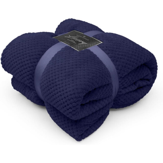 Teddy Popcorn Waffle Throw Blanket Soft Warm Cosy Lightweight Waffle Decorative Blanket for Sofa Couch Bed Bedroom Living Room
