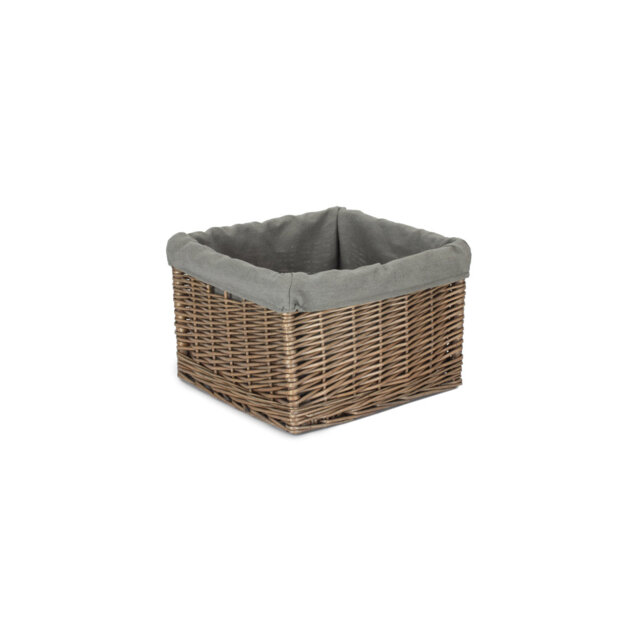 Square Wicker Storage Basket with Lining