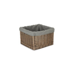 Square Wicker Storage Basket with Lining