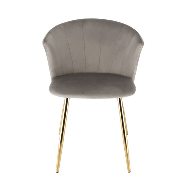 Polster Dining Chair With Curved Back In Velvet Fabric