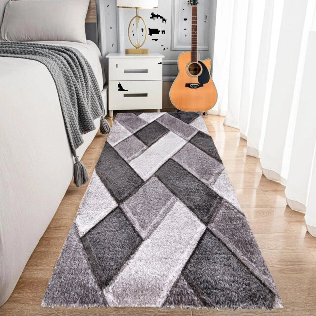 Modern Stylish Large Shaggy Rug Hallway Runner Living Room Bedroom Area Rug Carpet Mat