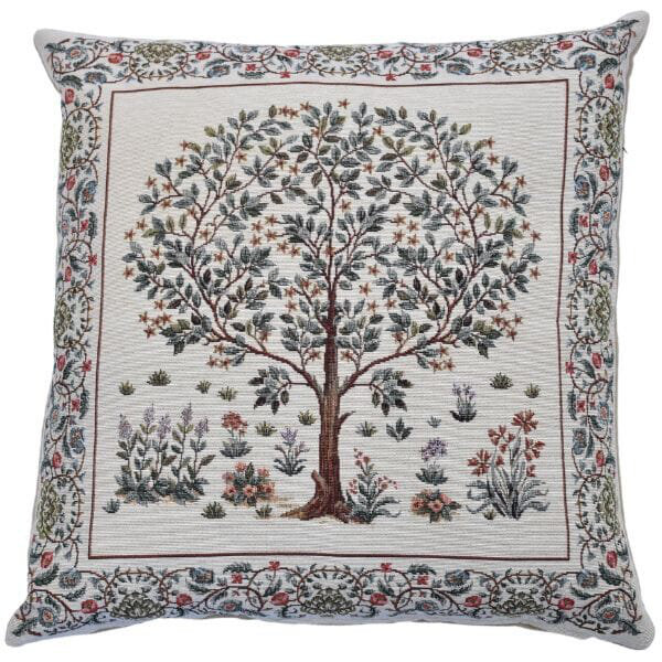 Morris Tree Cream Tapestry Cushion with Feather Filler
