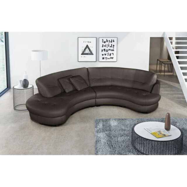 Maura Genuine Leather Curved Corner Sofa