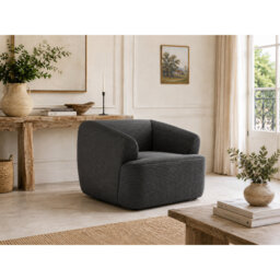 Soft Wide Ribbed Corduroy Barrel Armchair