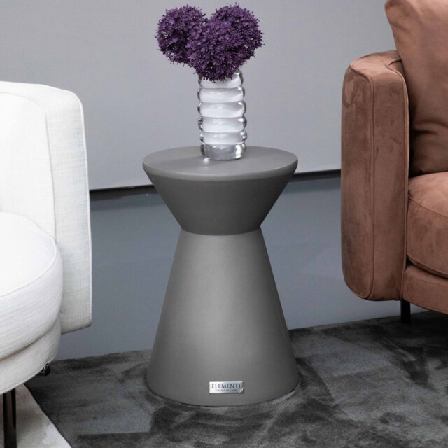 ROME Column Side Table Small Round Concrete End Table 50,8 cm H X 35 cm B X 35 cm T